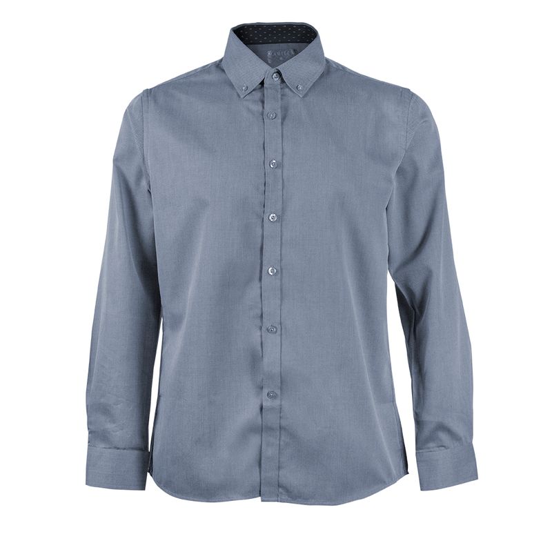 Camisa-Dobby-Gris-Claro